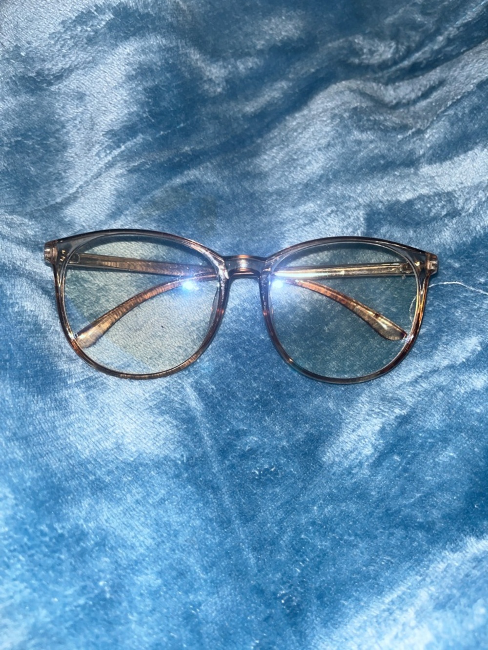 Translucent Brown Round Eyeglass Frames